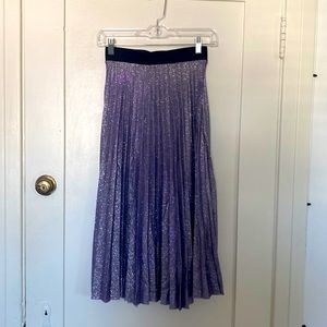 Bershka Purple Glitter Midi Skirt